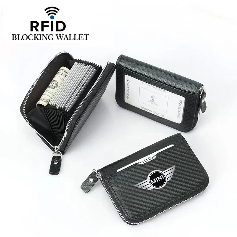 Carbon Fiber ID Karty Kreditné Karty Držiteľ Karty Taška RFID Anti-Magnetické Multi-Funkcia Multi-Card Kabelku Pre Mini