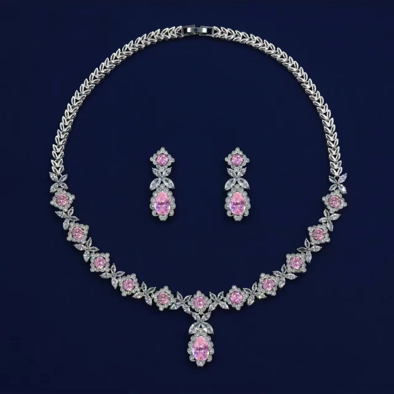CC Luxusné Šperky Sady pre Svadobné Ženy, Doplnky, Svadobné Šaty Zapojenie Listový Tvar Náhrdelníky Náušnice Nastaviť Bijoux Darček HL110