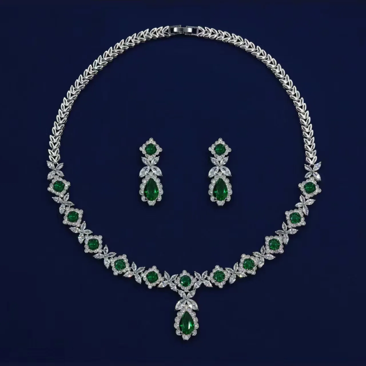 CC Luxusné Šperky Sady pre Svadobné Ženy, Doplnky, Svadobné Šaty Zapojenie Listový Tvar Náhrdelníky Náušnice Nastaviť Bijoux Darček HL110