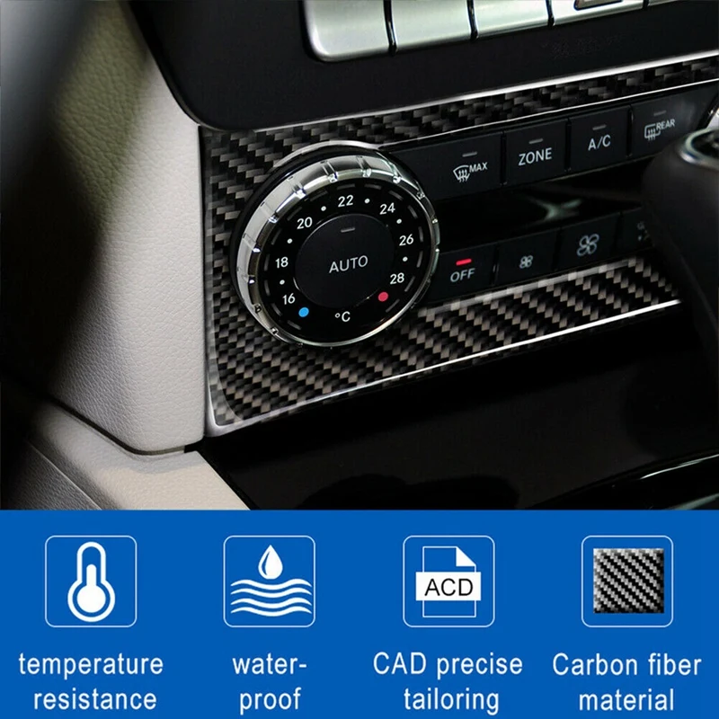Centrálna Konzola Klimatizácia Kryt Výbava Uhlíkových Vlákien Na Mercedes Benz C Trieda W204 2007-2014 C180 C200 C220 C250 C300