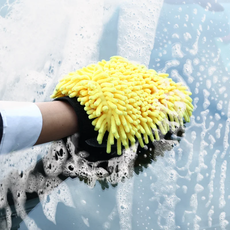 Coral Velvet jednostranný Čistenie Rukavice Ženilkové umývacie Rukavice Univerzálne Čistenie Automobilov/nábytok/sklo Auta, Auto Podrobne Kefa