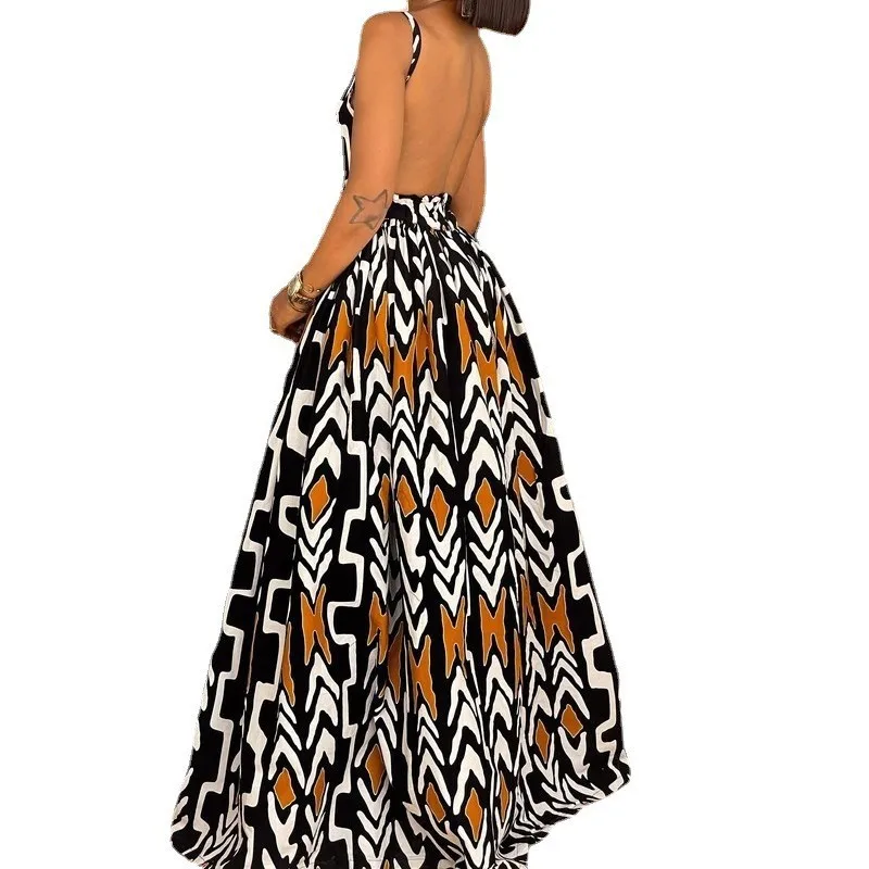 Dashiki Afriky Šaty pre Ženy 2023 Jeseň Sexy tvaru bez Rukávov Polyester Tlač Dlhé Šaty Afriky Oblečenie Ankara Šaty