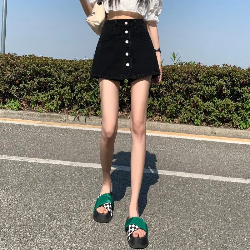 Denim Mini Sukne Ženy Estetické Sexy Jednoduché Vysoký Pás Vintage All-zápas Streetwear Dievča Módneho kórejský Štýl Faldas Lete