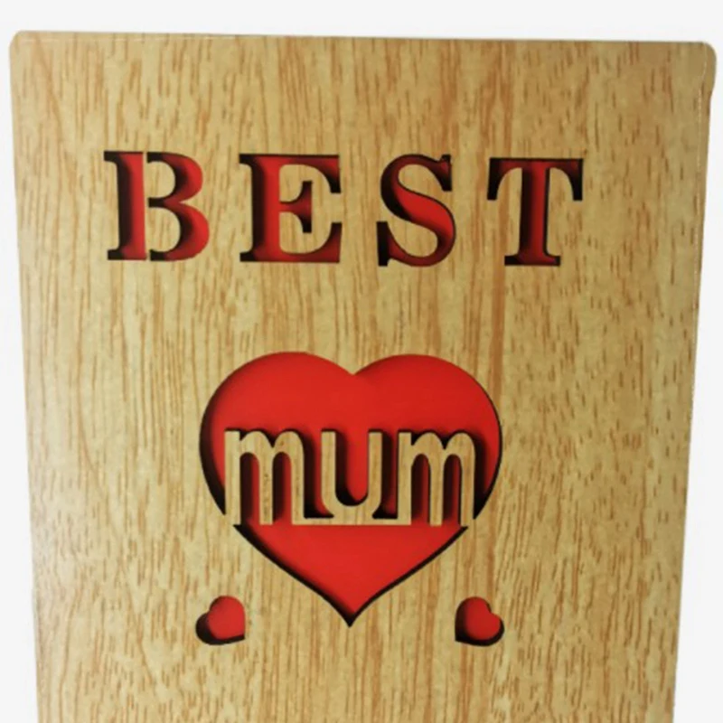 Deň matiek Card-Mama Narodeniny Karty -Najlepšia Mama Stále Drevené Karty Pre Matky - Darčeky Pre Jej