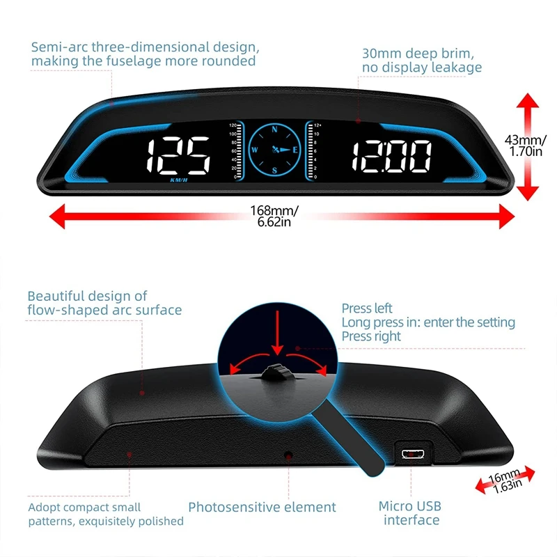 Digitálne GPS Tachometer Alarm prekročenia rýchlosti počítača kilometrov S Rýchlosť Unavené Jazdy Upozornenie