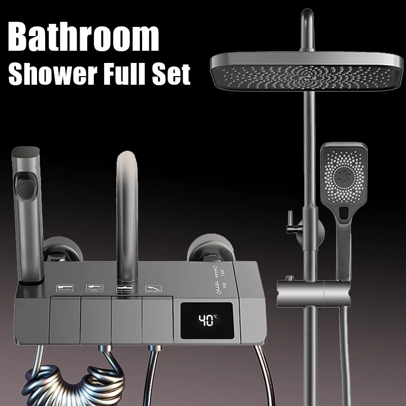 Digitálny Sprcha Set Kúpeľni Vaňa, Sprchovací Systém Dažďa Pod Tlakom Sprchové Súpravy Teplá Studená Sprcha Kohútik Inteligentné Sprcha