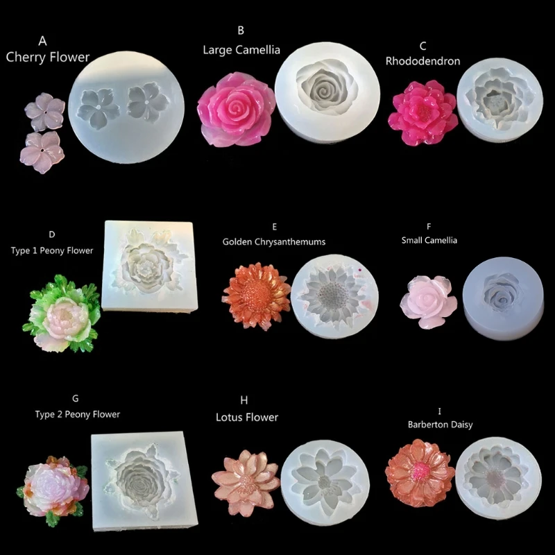 DIY Kvet Silikónové Formy Živice Camellia Pivónia Daisy Lotosový Kvet Jewlery Tvorby 