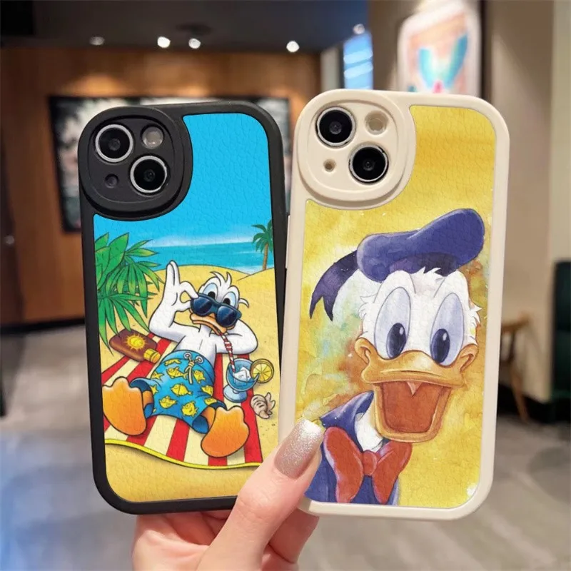 Donald Duck Telefón Puzdro Pre Iphone 15 14 Pro Max 13 12 11 X Mini Xr Xs 8 7 Puls Jahňacie Silikónové Krytie