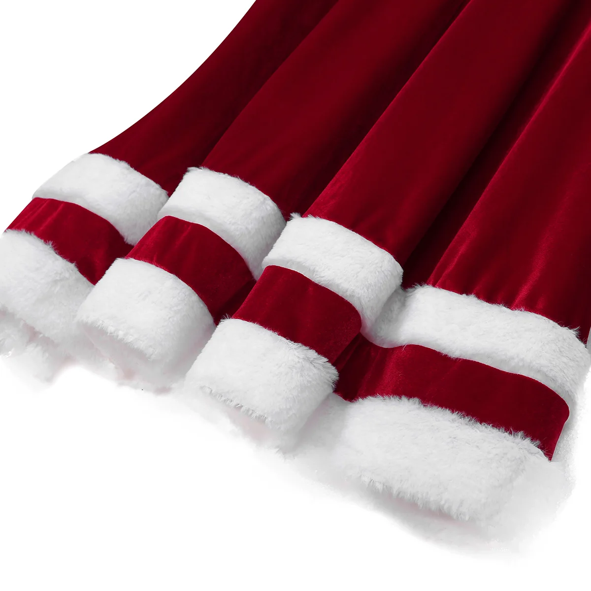 Dámske Mäkkého Zamatu Vianočné Šaty Pani Santa Claus Kostým pre Dospelých Lady Lopatka Krku Dlhý Rukáv Plus Veľkosť Šaty pre Cosplay Party