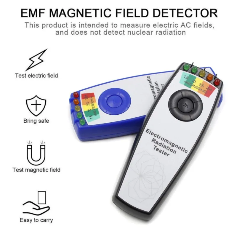 EMF Vysokou presnosťou Magnetické Pole Žiarenia Test Nástroj Detektor Mm Gauss Magnetické Pole Žiarenia Tester