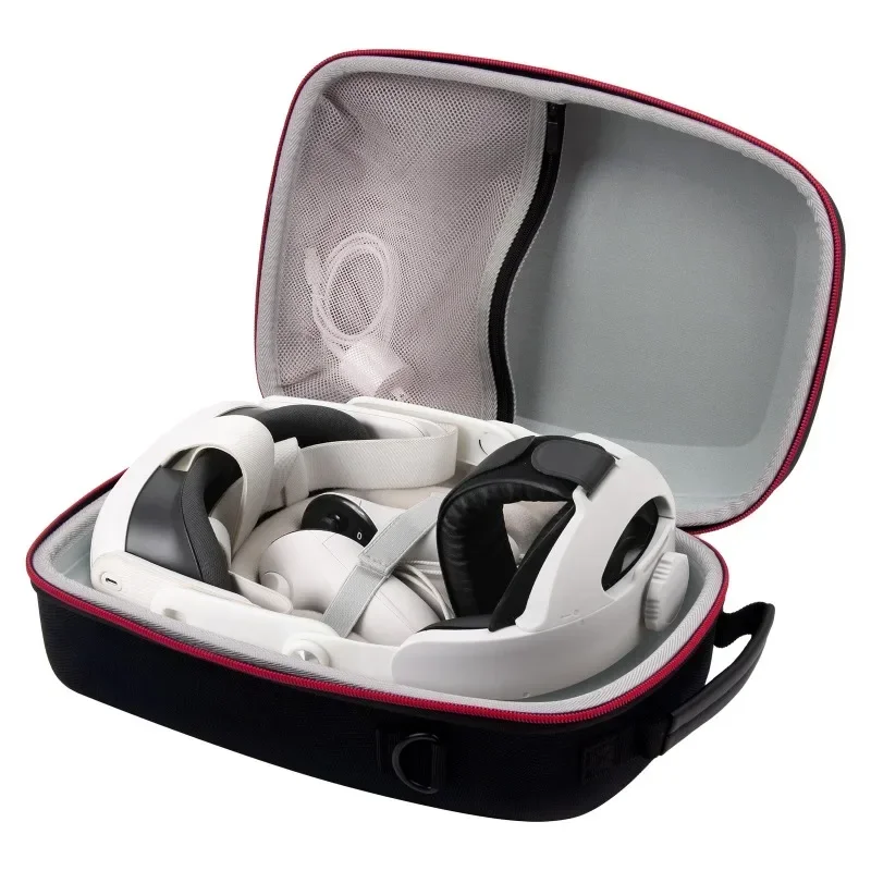 EVA Ochranné Box Prenosný VR Headset Radič Skladovanie Taška Shockproof Anti-Scratch s Ľan, Ochranný Kryt pre Meta Quest 3