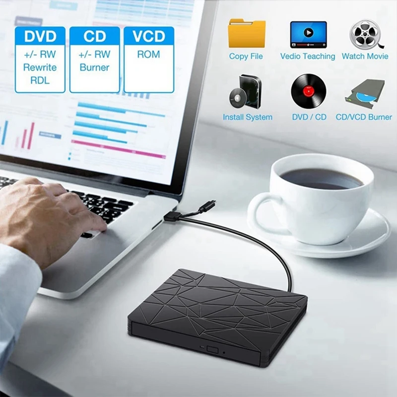 Externý disk CD-ROM Horák Typu Disku-C, USB CD Napaľovačku diskov Zadarmo Čítanie a Zápis Napaľovačku diskov
