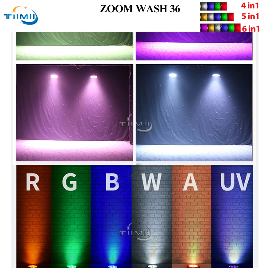 Flightcase LED Svetlá Umývanie Zoom 36x18W RGBWA+UV Pohyblivé Hlavy Osvetlenie pre Profesionálnych DJ Vybavenie Účinok DMX Disco
