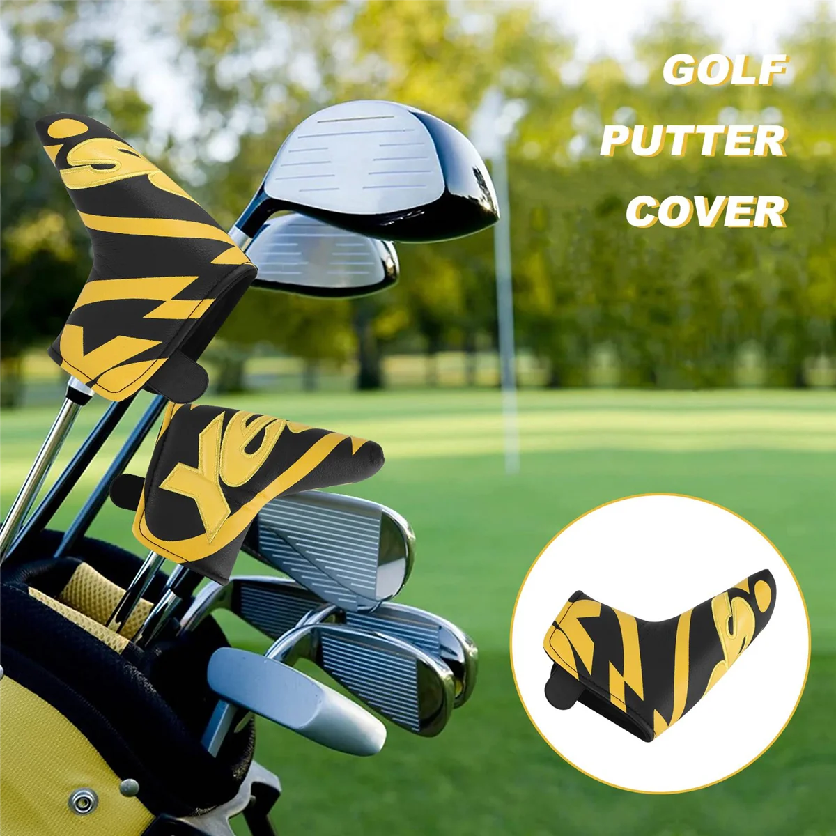 Golf Club Čepeľ Guľou Kryt Headcover s PU Kožené Uzavretie,Áno Vytlačené Vzorované Golfové Príslušenstvo