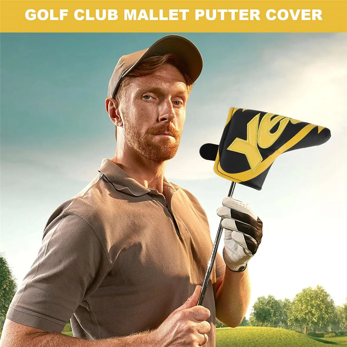 Golf Club Čepeľ Guľou Kryt Headcover s PU Kožené Uzavretie,Áno Vytlačené Vzorované Golfové Príslušenstvo