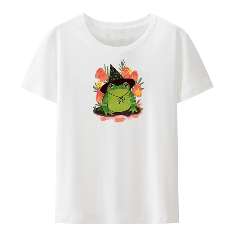 Halloween Žaba Bavlna T-shirts Pár Pohodlné Humor Kawaii Oblečenie pre Ženy Študent dámske Letné Tričko Tričko Classic Voľné
