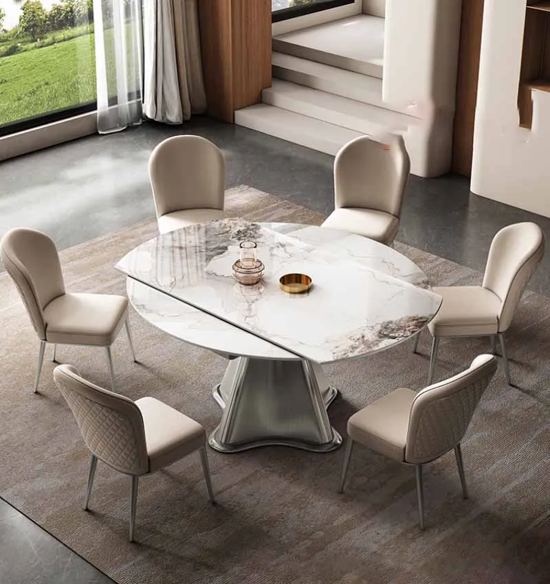 High-end štvorcové a kruhové dual-purpose taliansky minimalistický malé jednotky domácnosti multifunkčné okrúhly stôl rock panel extenda