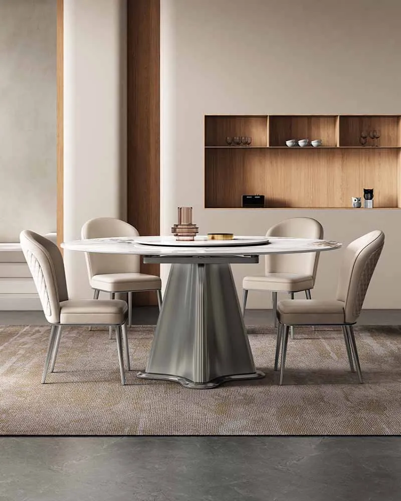 High-end štvorcové a kruhové dual-purpose taliansky minimalistický malé jednotky domácnosti multifunkčné okrúhly stôl rock panel extenda