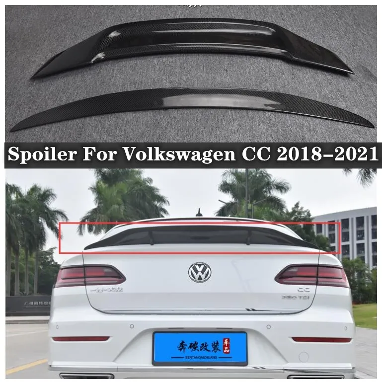 Hodí sa Pre Volkswagen CC 2018 2019 2020 2021 2022 (R Štýle) Vysoko Kvalitných Uhlíkových Vlákien Zadný Kufor Pery Splitter Spojler Krídlo