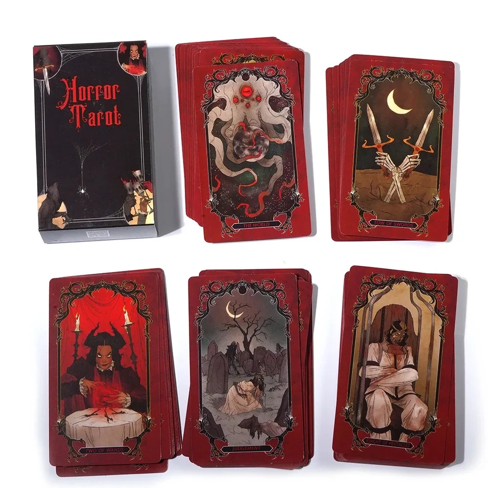 Horor Tarot 78 Kariet Pre Začiatočníkov s ilustráciami inšpirovaný klasické hororové príšery veštenie Hra Veštenie