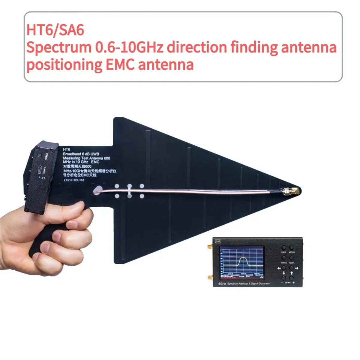 HT6 50 Ohm, Vhodné pre SA6 Spektrum Analyzer Širokopásmové Antény 5W Smerová Anténa RF 600,-10G UWB Antény, Rady(B)
