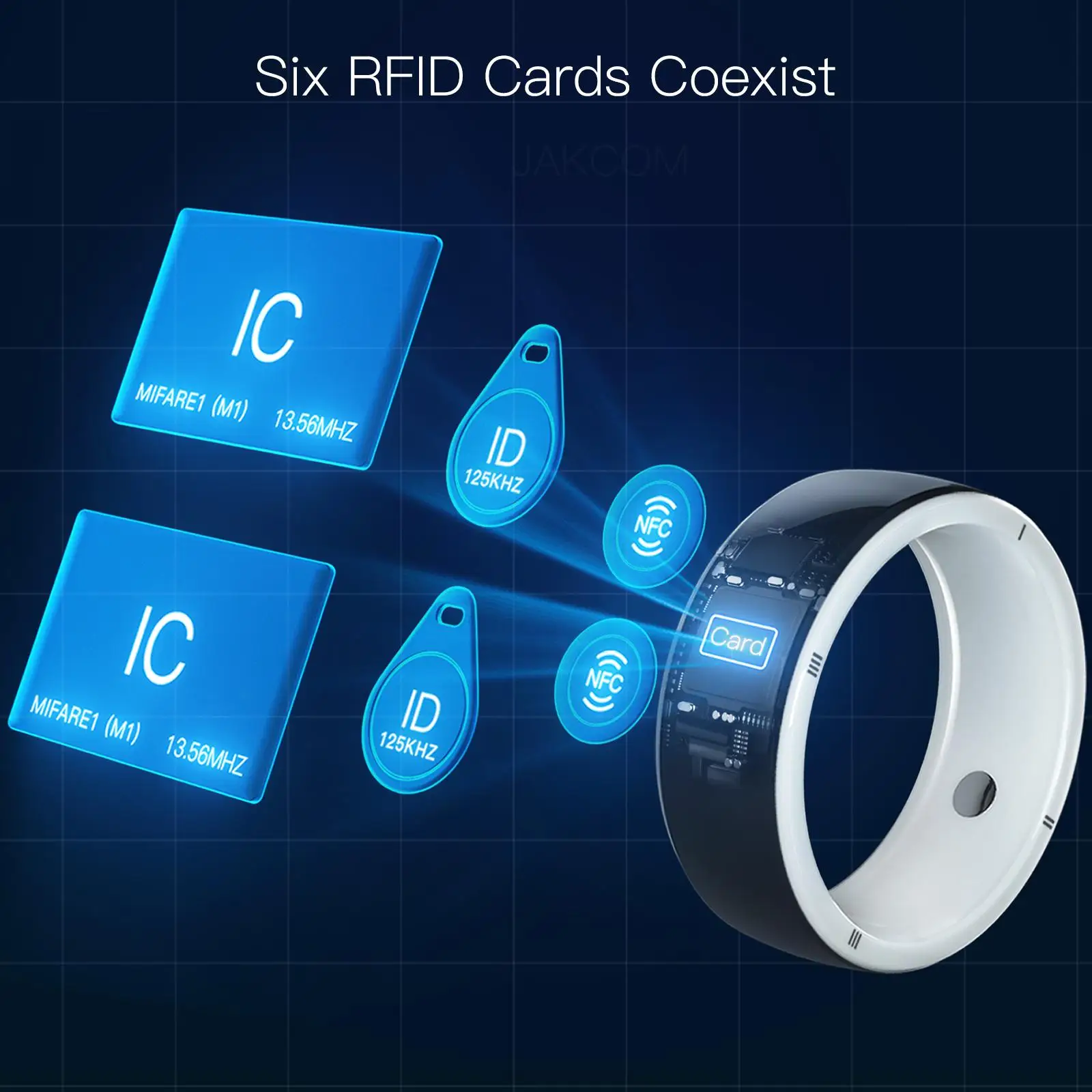 JAKCOM R5 Smart Krúžok Pre mužov, ženy členskej karty holub čip krúžok 7byte rfid mf s50 magic 7 gen2 byte gabi nálepky