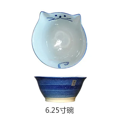 Japonské Kreslené Cute Cat Tvar Deti, Domácnosť, Kuchynské 6.25 Palcový Vysoko Kvalitné Praktické Keramické Polievkové Misy