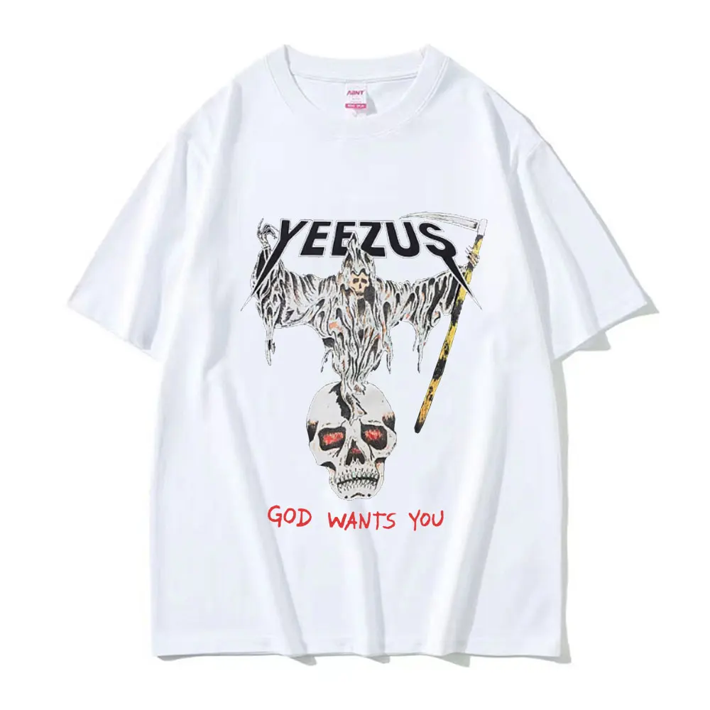 Kanye West Yeezus Boh Chce, aby Ste Nadrozmerné T-Shirt pánske Harajuku Hip Hop Oblečenie Tričko Unisex Bežné Bavlnené Tričká Krátky Rukáv