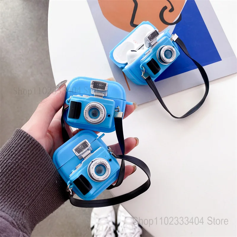 Karikatúra Roztomilý Kamera, Bezdrôtové Bluetooth Slúchadlá puzdro pre Apple AirPods 3 2 1 AirPods Pro Shockproof Slúchadlá Ochranný Kryt