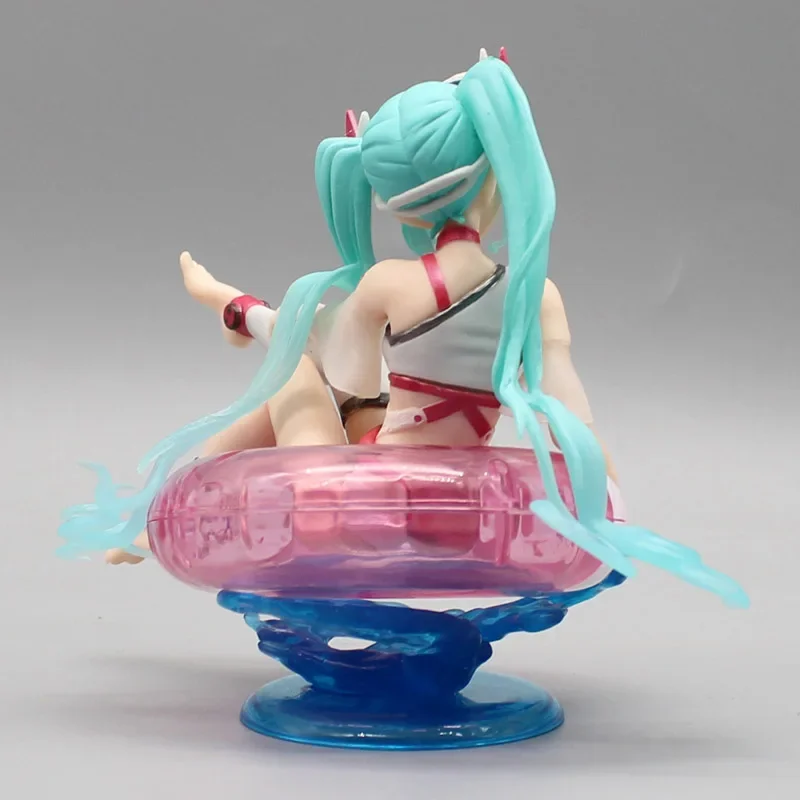 Kawaii Hatsune Miku Obrázok Miku Údaje Plávať Krúžok PVC Socha Anime Figúrka Model Bábiky Zberateľskú Stôl PC Dekor Hračky, Darčekové 11 cm