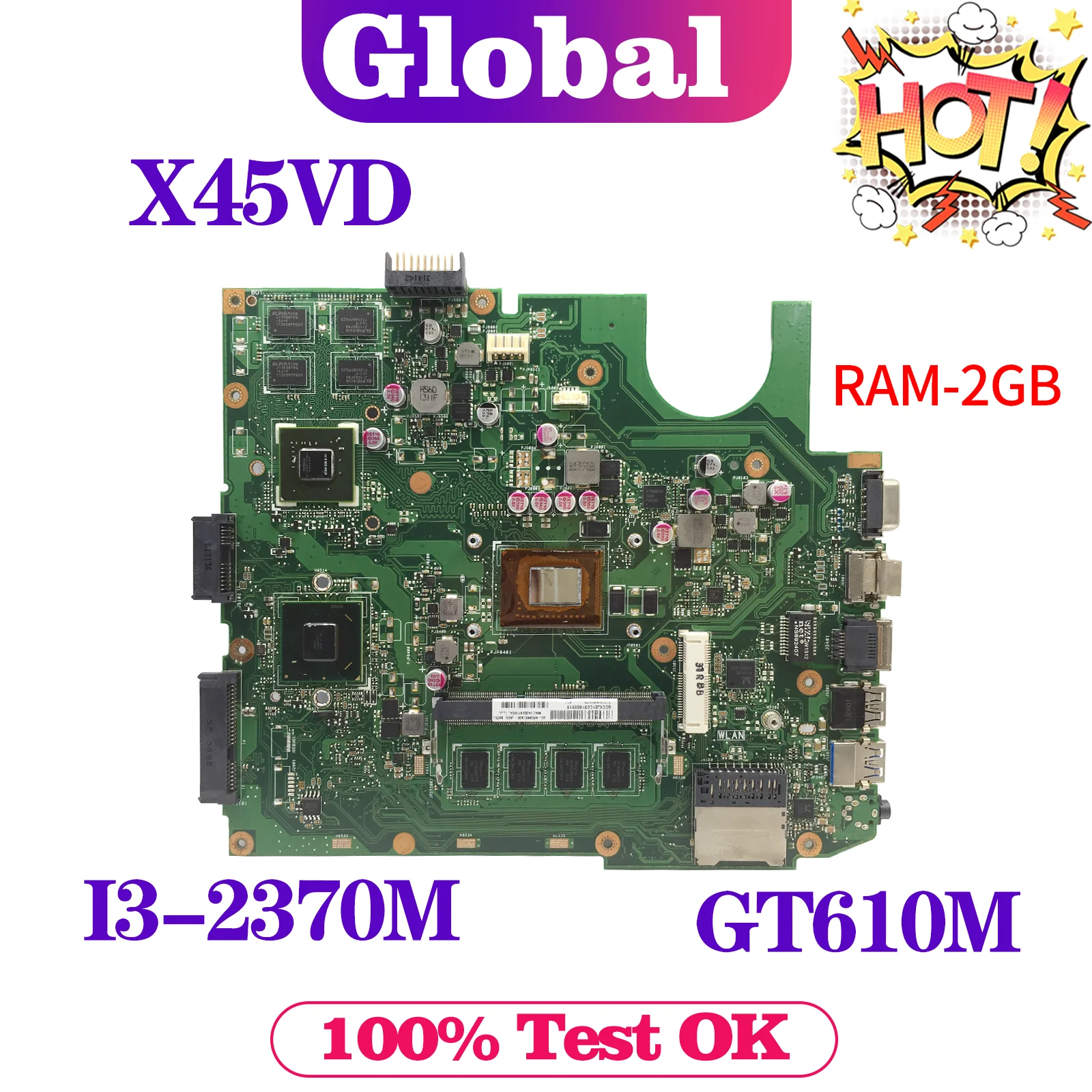 KEFU X45VD Doske Pre ASUS X45C F45VD F45C Notebook Doske I3-2370M Podporu i3 i5 2GB/4GB-RAM UMA/GT610M