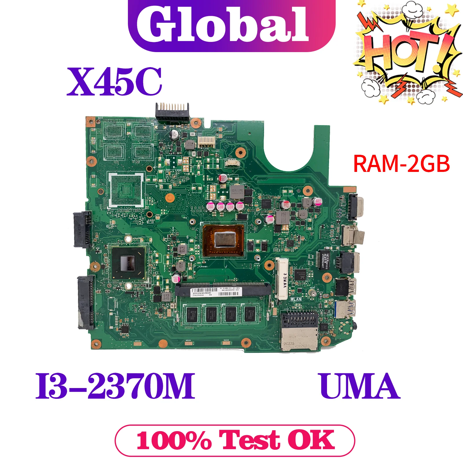 KEFU X45VD Doske Pre ASUS X45C F45VD F45C Notebook Doske I3-2370M Podporu i3 i5 2GB/4GB-RAM UMA/GT610M