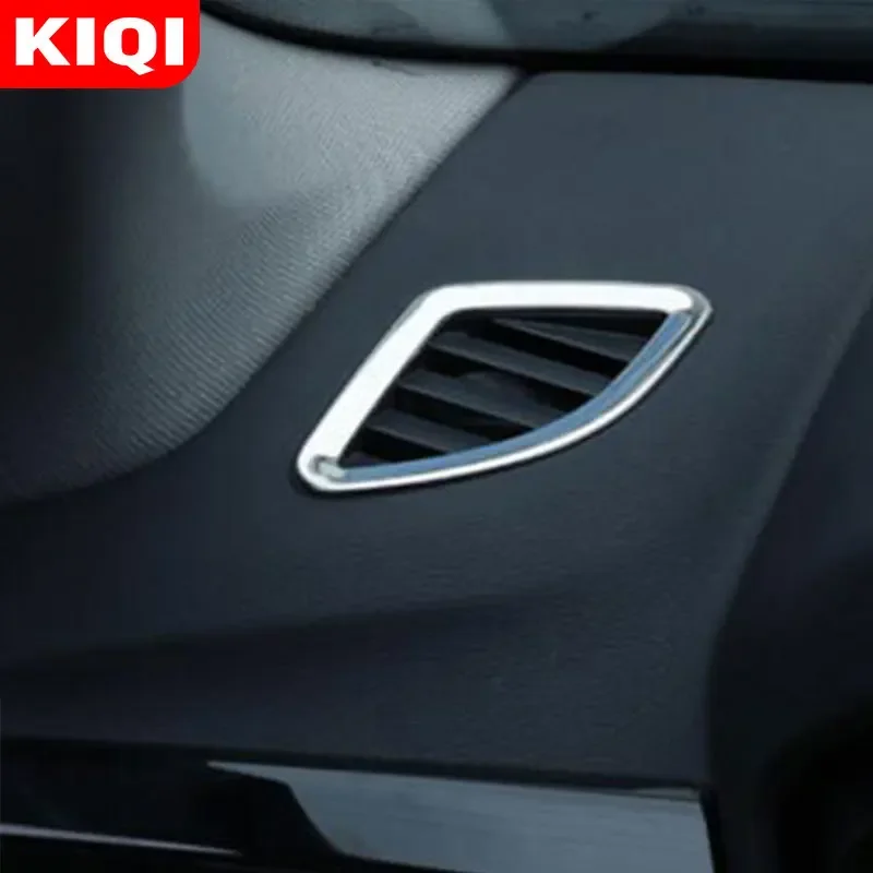 KIQI Auto Chrome Predné Air Vent Kryt Výbava Klimatizácia Nálepka pre BMW X1 F48 2016 2017 2018 2019 2020 Samolepky Príslušenstvo