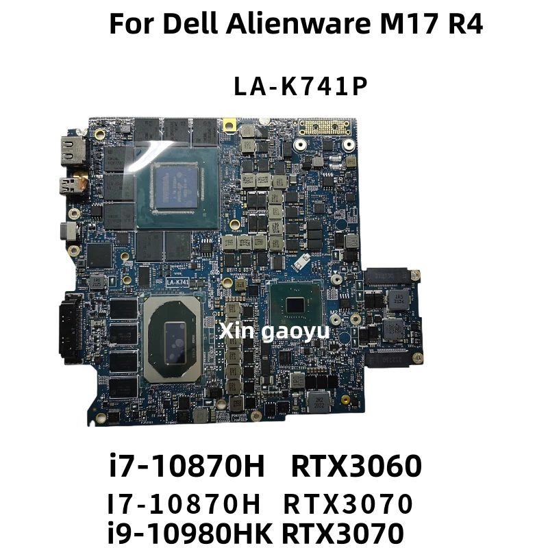 LA-K741P S i7-10870H i9-10980HK CPU RTX3060-V6G RTX3070-V8G GPU Pôvodný Pre Dell Alienware M17 R4 Notebook Doska