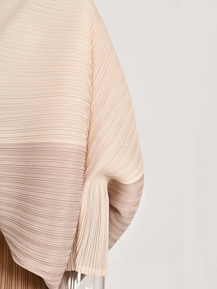LANMREM Patchwork Skladaný Šaty Pre Ženy tvaru Batwing Rukávy Kontrast Farieb Elegantné Šaty Módne Oblečenie 2023 2YAa2698