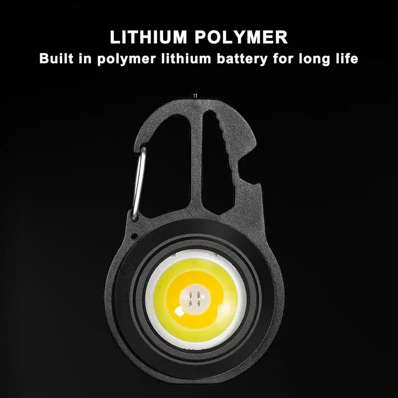 LED Baterka Keychain Magnetickým Kľúčom Baterka S Klip A Otvárač Mini Svetlo S Oknom Lámanie Nástroj pre 7 Režimov