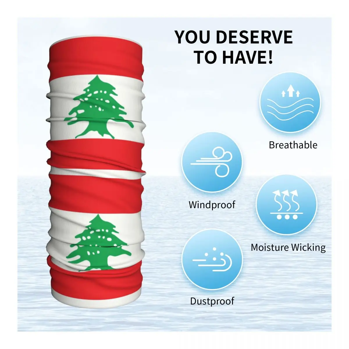 Libanon Libanonskej Vlajka Bejrút Zimné Hlavový Most Krku Teplejšie Muži Ženy Lyžiarske Potreby Na Kempovanie Trubice Šatku Tvár Bandana Návlek