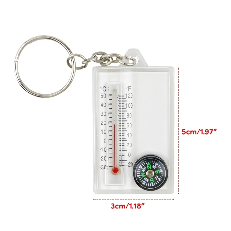 Malé Kompasy Teplomer Keychain, Mini Vrecko Veľkosti Kľúčov Výstroj pre Kempovanie