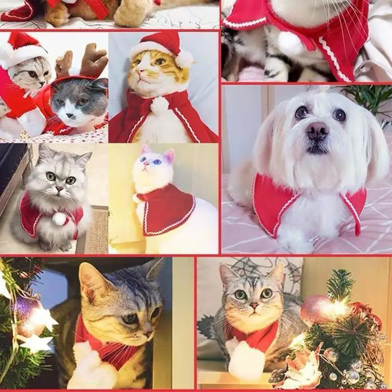 Mačka Vianočné Cape Vianočné Šteňa Cape Priedušná A Nastaviteľné Mačky, Oblečenie Pre Vianočný Večierok Cestovné Motív Strany Foto
