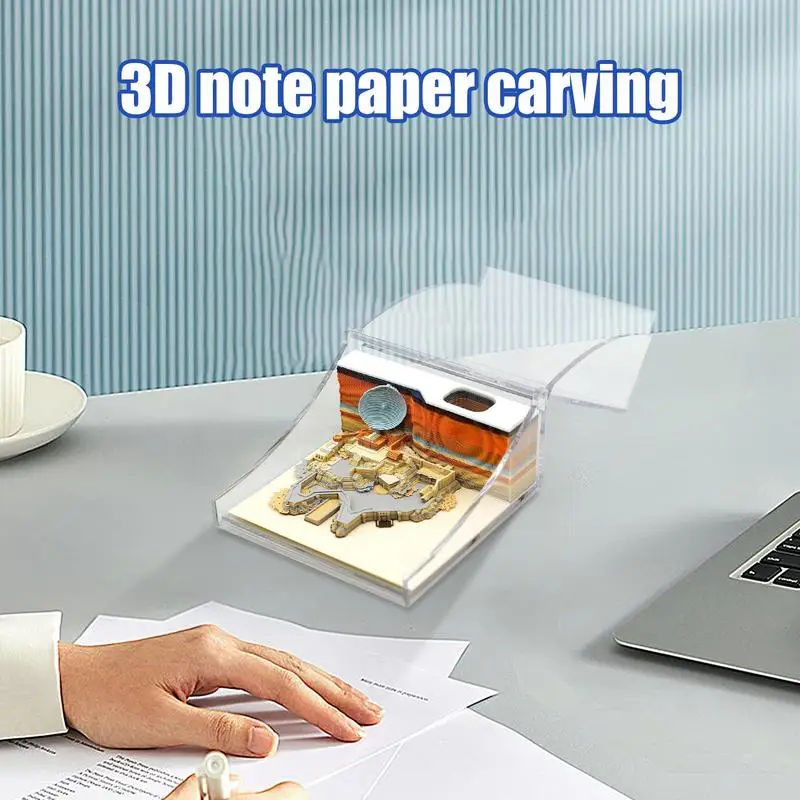 Memo Pad 3D Art Papier Rezbárske Umenie 3D Poznámok Pohodlie Post Poznámky Tvorivé 3D Sticky Note Book Roztomilý Sticky Note Pad Pre