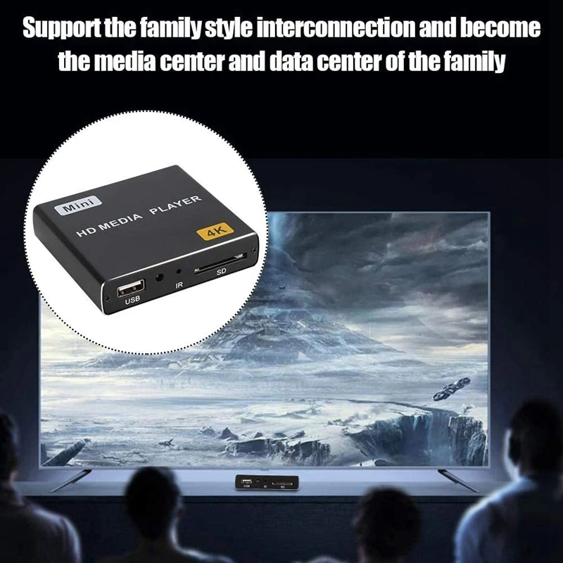 Mini 4K HDD Media Player 1080P Horizontálne A Vertikálne Digitálne Video Prehrávač S USB/SD Kariet