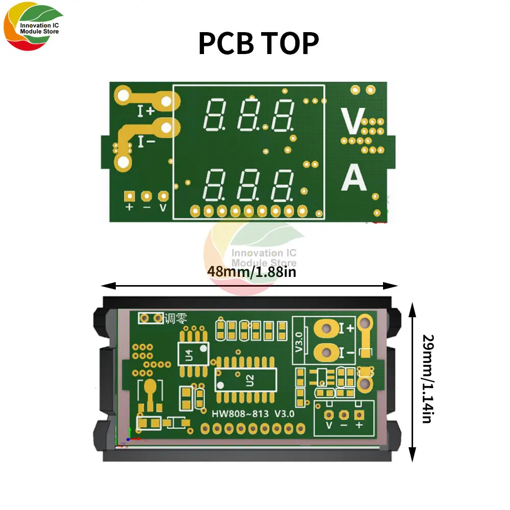 Mini Digital Auto Voltmeter Ammeter DC 100V 10A 50A 100A LED Displej Panel Amp Voltové Napätie Prúd Meter Tester Detektorov