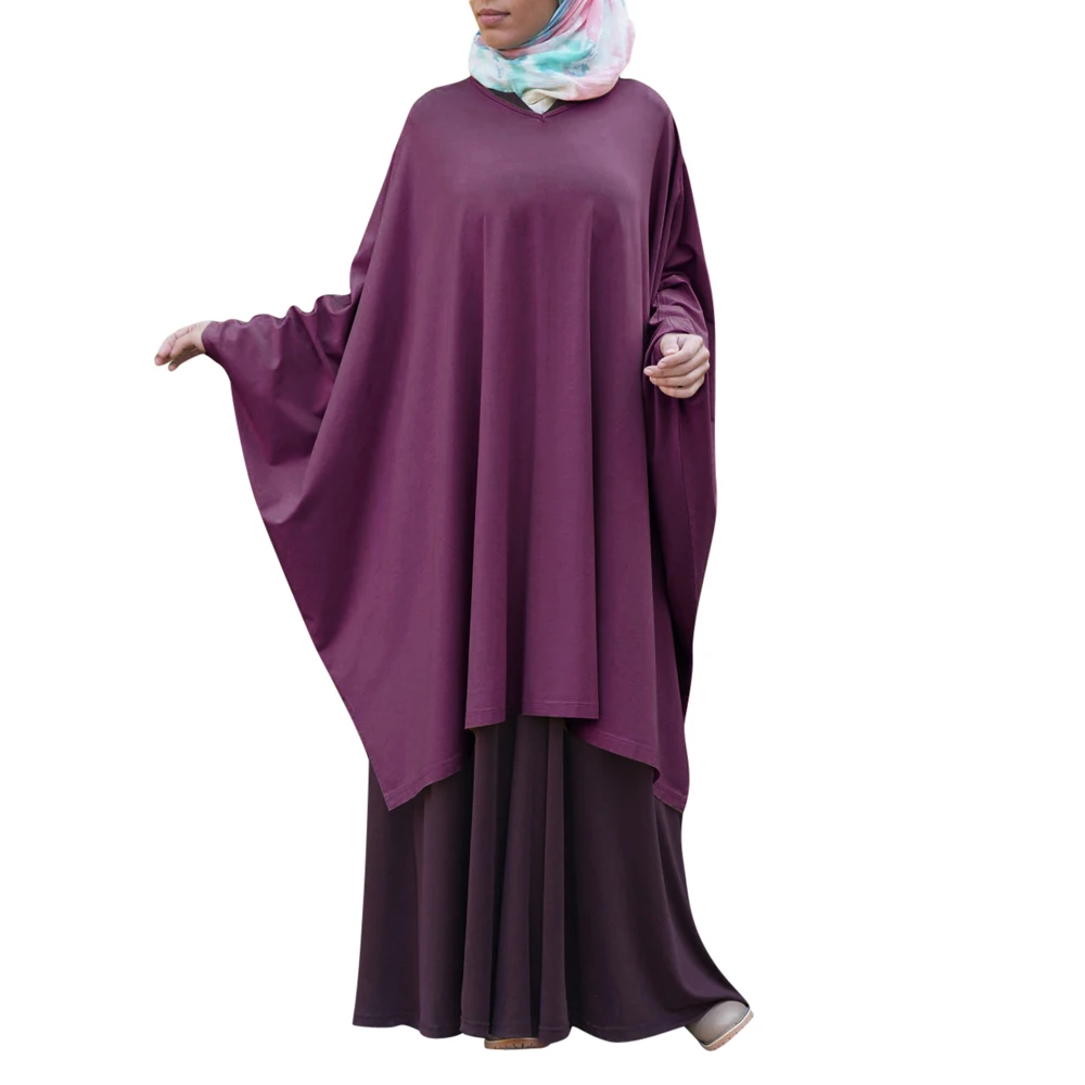 Moslimské Abayas Ženy Modlitba Odev Batwing Rukáv Abaya Islamské Oblečenie Turecký Arabčina Župan Khimar Kaftan Eid Ramadánu Šaty