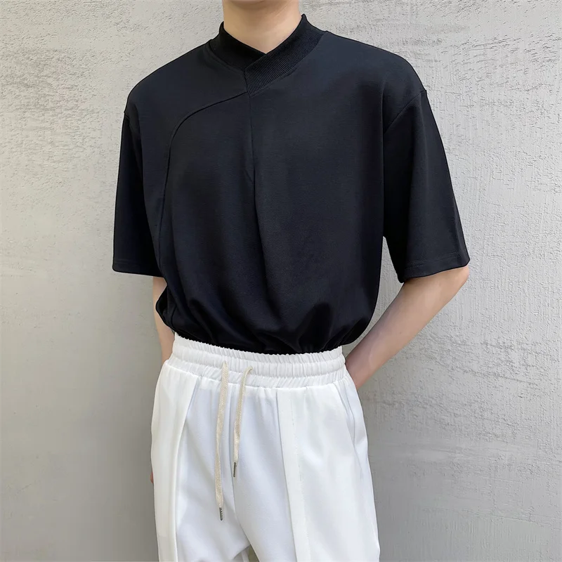 Muži Nadrozmerné Streetwear Bavlna Pevné Tričká 2023 Lete Mens Japonskej Módy Harajuku T-Shirt Male Vintage Tees E181