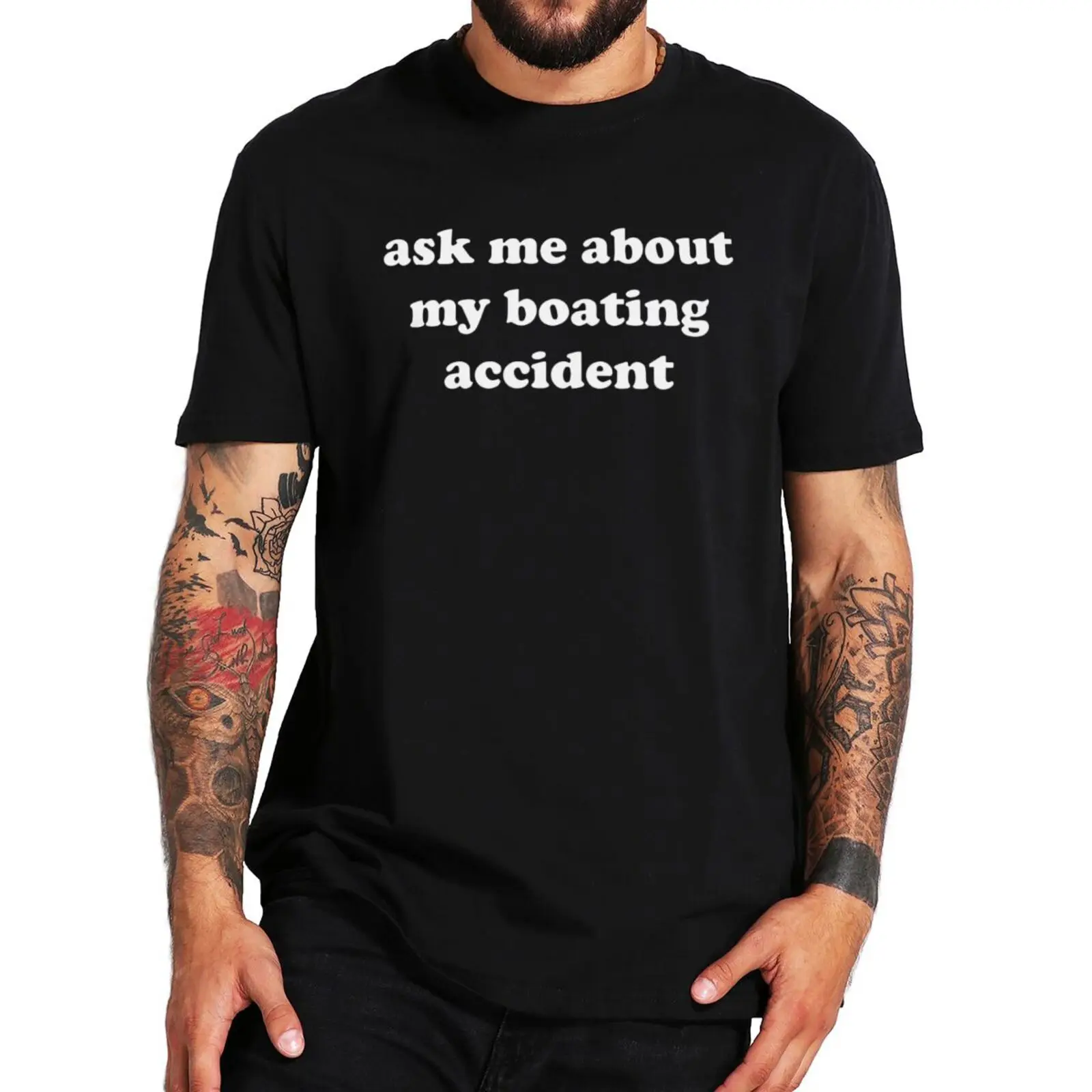 Muži tričko Spýtať sa Ma na Plavebnej Nehody T Shirt Napodiv Zábavné Y2k T-košele Pre Mužov, Ženy Bavlna Lete Unisex Tričko Topy