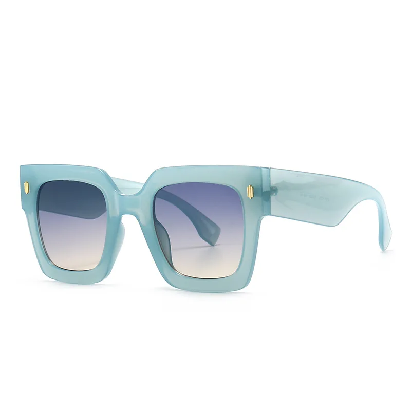 Móda Modrý Štvorec Rámom Slnečné Okuliare Ženy Značky Dizajnér Vintage Nit Dekor Akryl Cat Eye Slnečné Okuliare Odtiene Sunnies Oculos