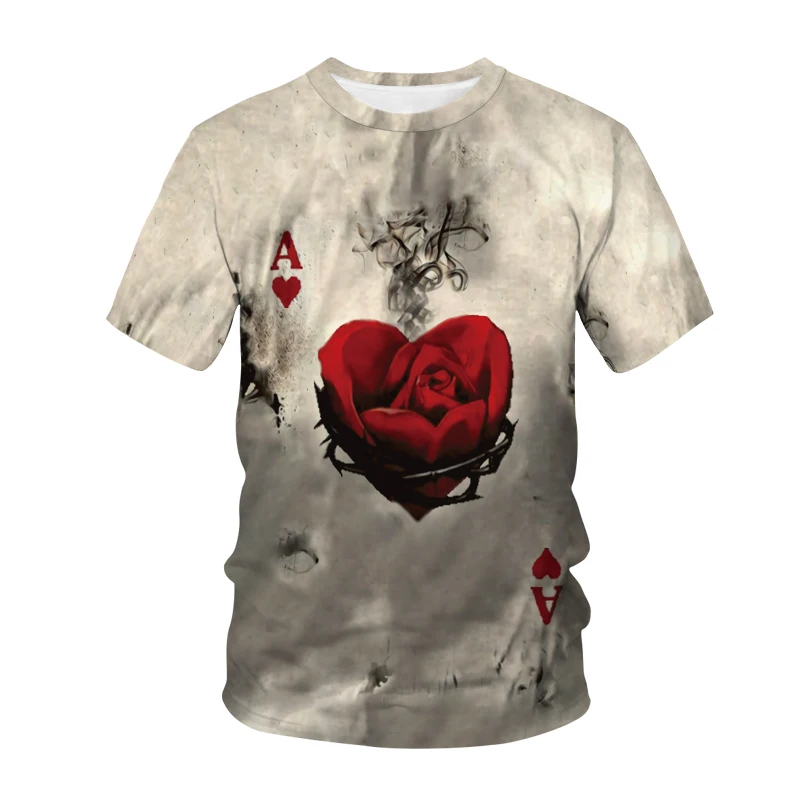 Móda Zábava Poker Grafické t košele 3D Vytlačené Muža/ Ženy Príležitostné O Neck T-shirts Deti Krátky Rukáv Topy Nadrozmerné Unisex Oblečenie