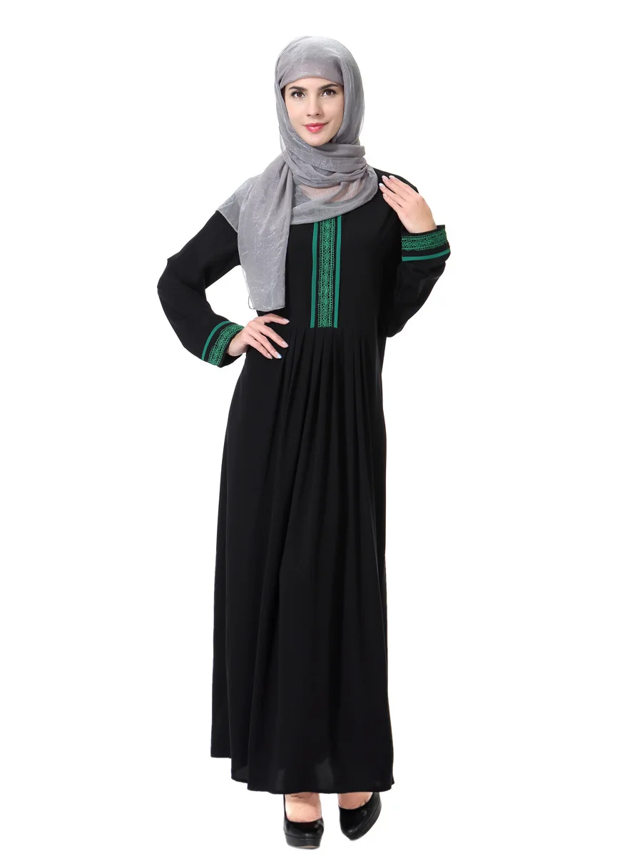 Na blízkom Východe Arabských žien nové Moslimské oblečenie Türkiye šaty bielizeň čierna výšivka ABAYA