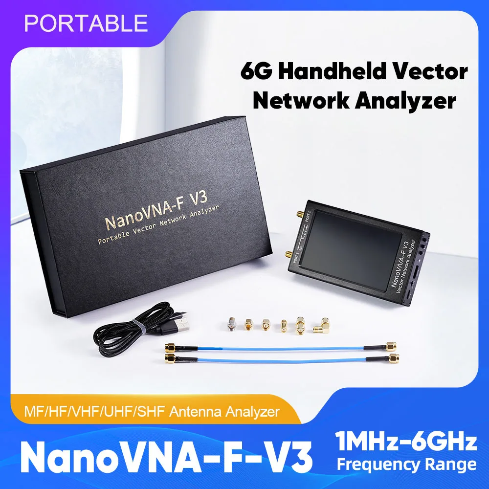 NanoVNA-F V3 4.3 palcový 1M-6GHz Vektor Analyzátora Siete HF/VHF/UHF Multiband SWR Antény Meter Tester Ručné Anténny Analyzátor