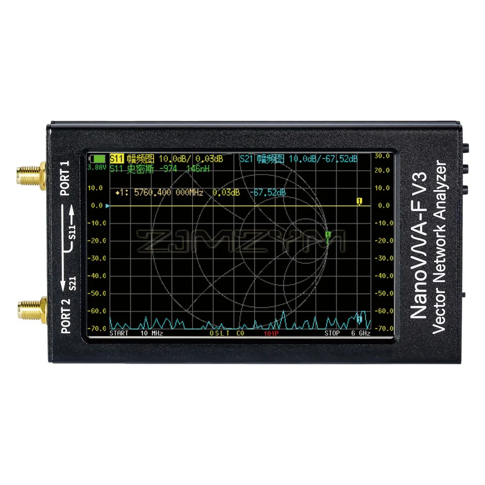 NanoVNA-F V3 4.3 palcový 1M-6GHz Vektor Analyzátora Siete HF/VHF/UHF Multiband SWR Antény Meter Tester Ručné Anténny Analyzátor